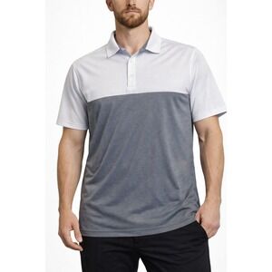 TravisMathew Golf Polo Shirt Mens XL White Gray Colorblock Performance Stretch